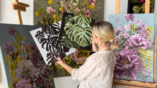 Monstera Stencil + video tutorial