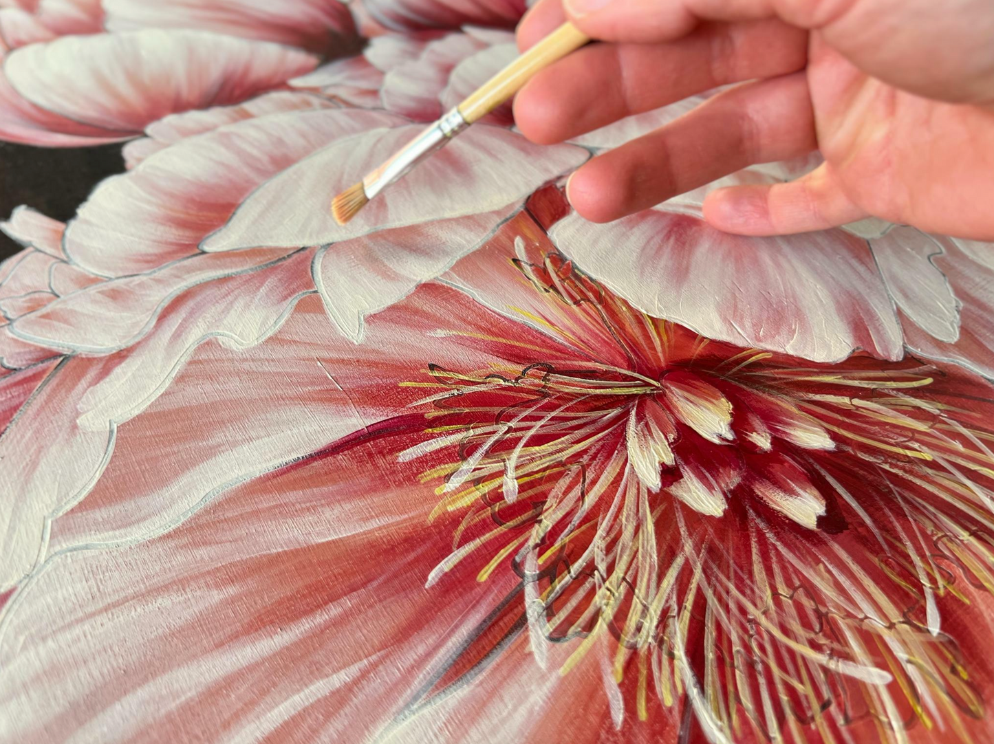 Peony Stencil + video tutorial