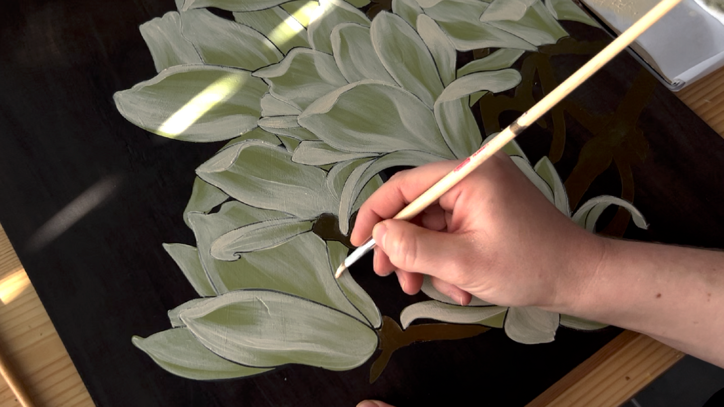 Magnolia Stencil + video tutorial