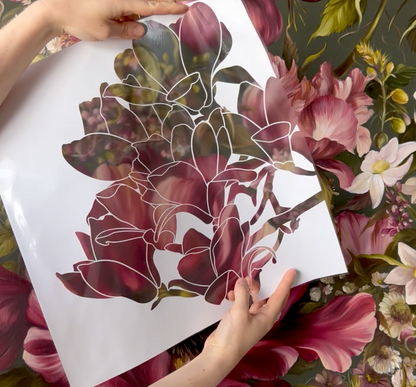Magnolia Stencil + video tutorial