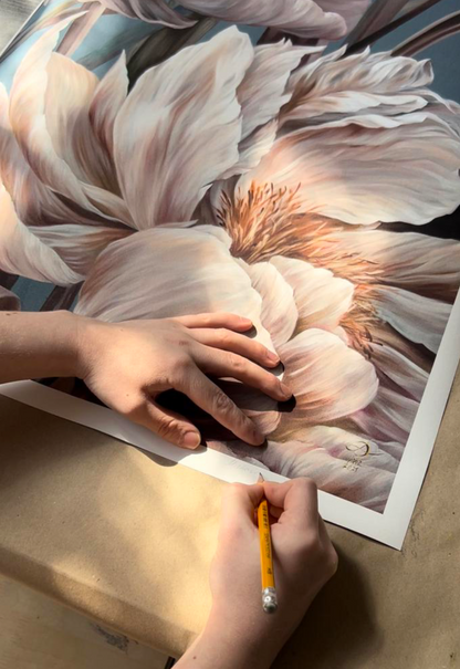 'Marshmallow Peony' Print