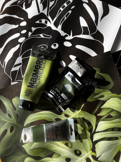 Monstera Stencil + video tutorial