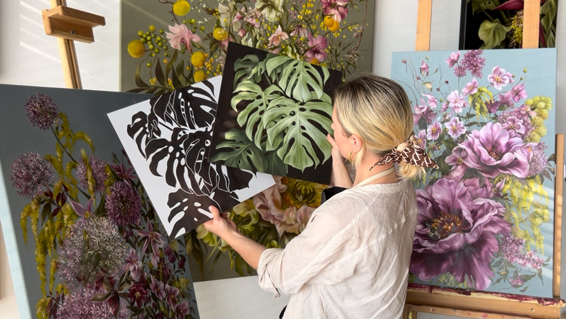 Monstera Stencil + video tutorial