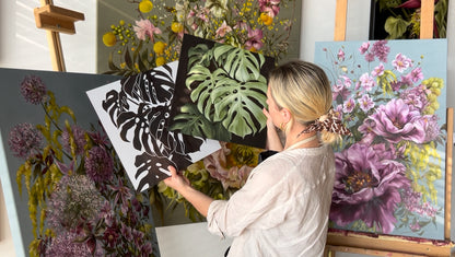 Monstera Stencil + video tutorial