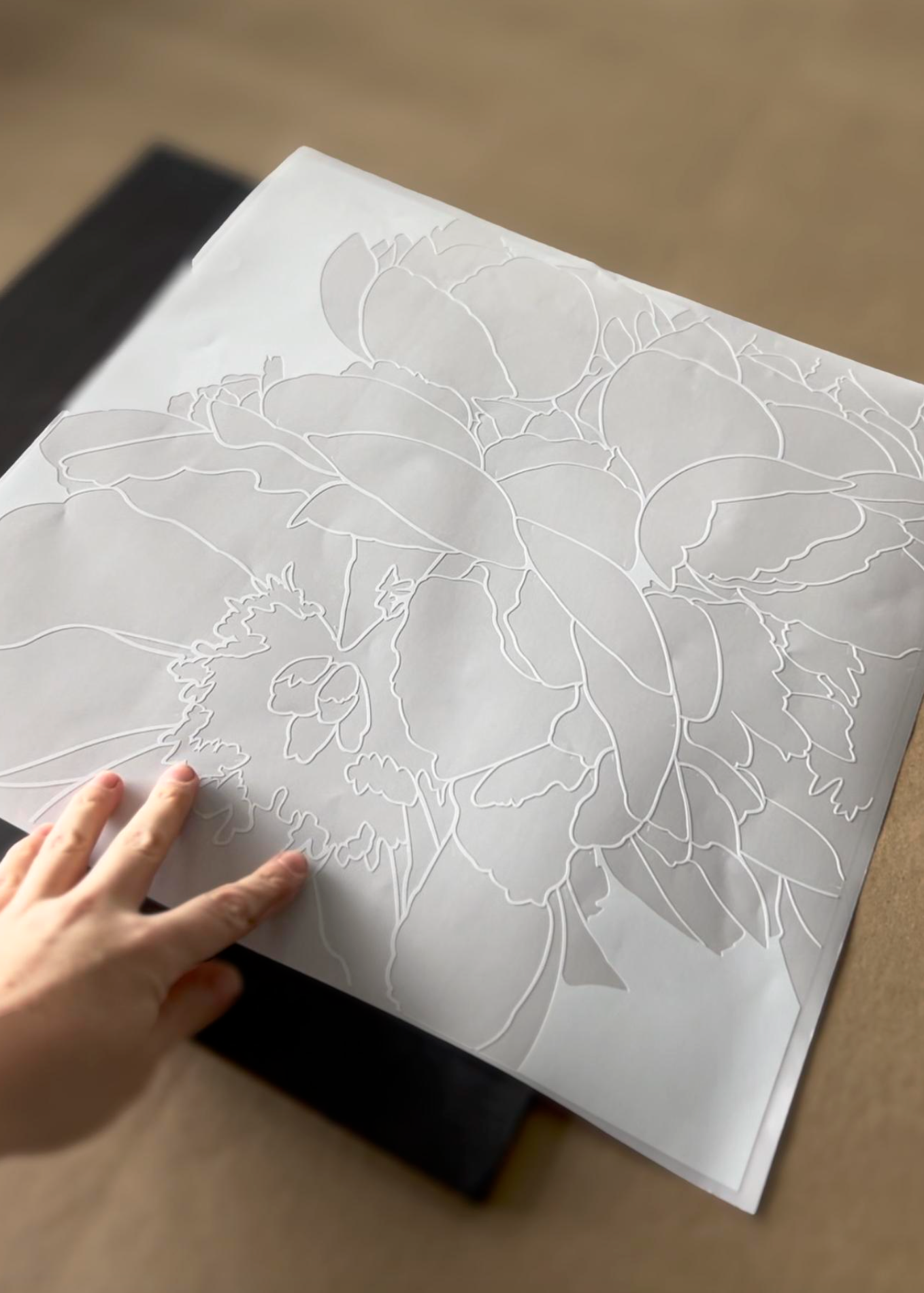 Peony Stencil + video tutorial