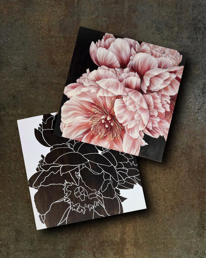 Peony Stencil + video tutorial