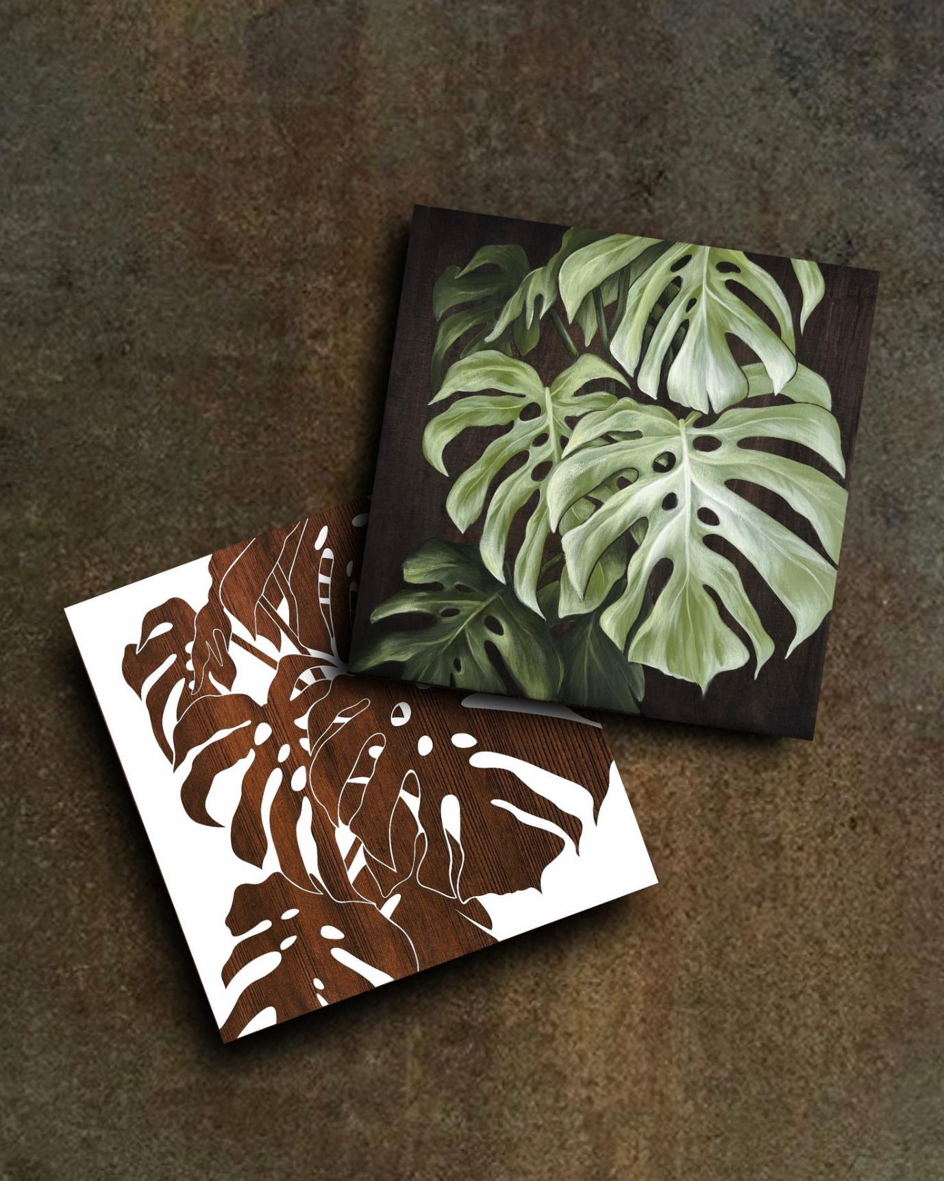 Monstera Stencil + video tutorial